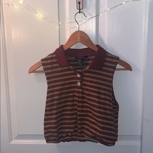 TRENDY COLLARED FOREVER 21 CROP TOP